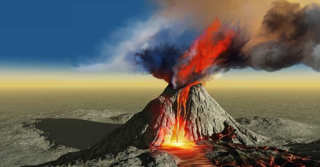 Se basant sur des analyses des émissions de CO2 par les volcans entrés en éruption à cette période du côté des trapps du Deccan (Inde), des chercheurs de l’Université de la ville de New York (États-Unis) estiment que l’événement n’est pas en lien avec l’extinction des dinosaures. © Catmando, Adobe Stock
