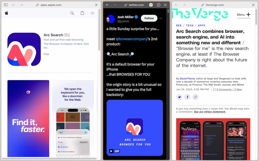 L’outil de recherche d’Arc Search mixe l’IA et la recherche Google. © The Browser Company