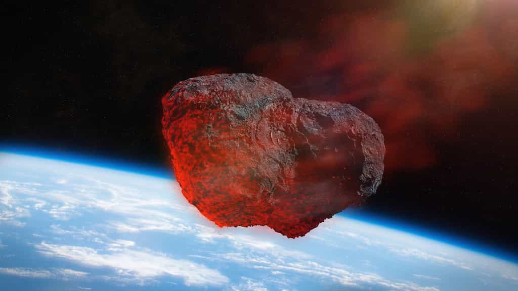 Illustration d'un astéroïde pénétrant dans l'atmosphère terrestre. © dottedyeti, fotolia