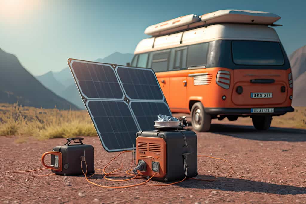 La batterie externe solaire, un appareil utile dans diverses situations, notamment pour les amateurs de grand air qui peuvent ainsi recharger téléphone, tablette, caméra... © Pixardi, Adobe Stock