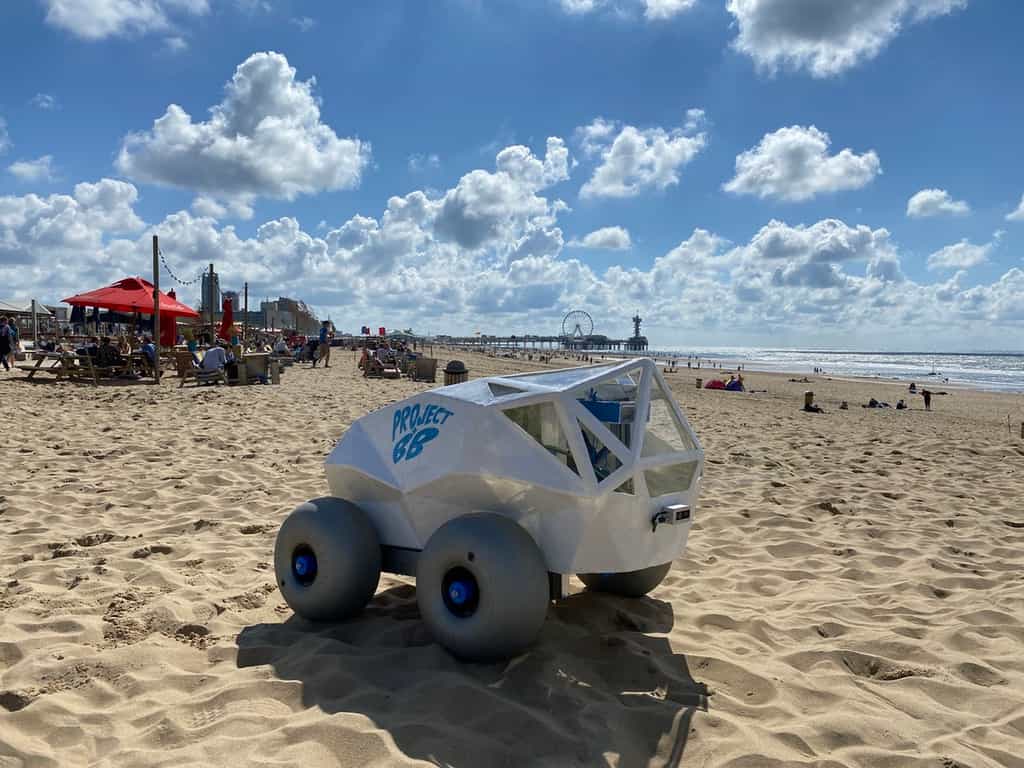 Le robot BeachBot ramasseur de mégots sur les plages. © Project BB