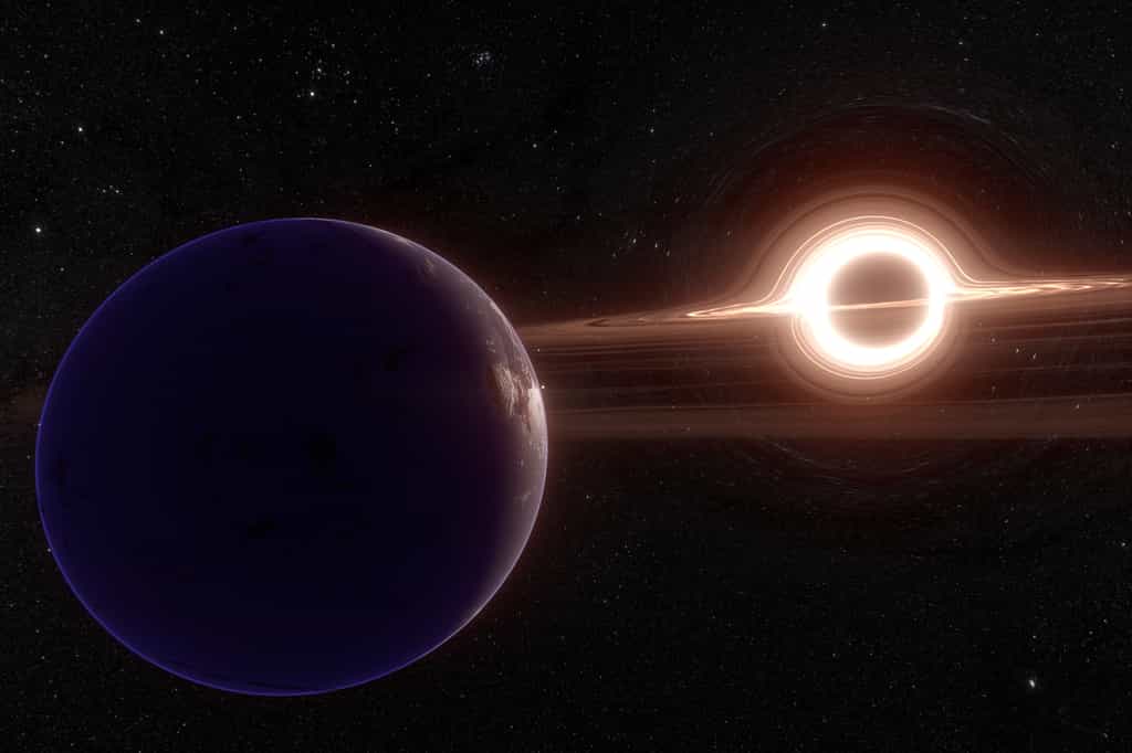 Des chercheurs japonais estiment que des « blanètes », semblables à nos planètes, peuvent orbiter au large de trous noirs supermassifs. © PatinyaS., Adobe Stock