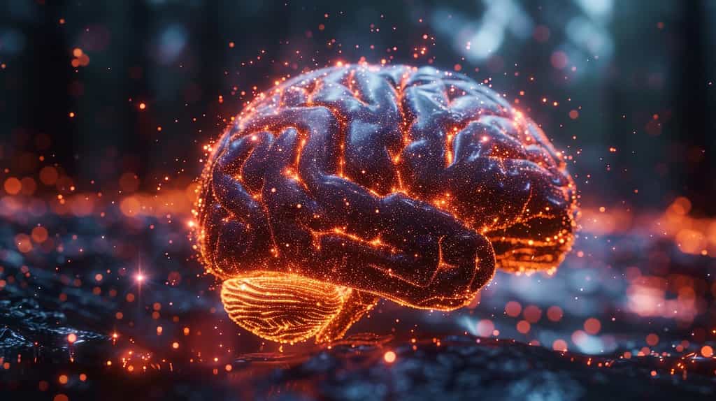 Une nouvelle approche des réseaux neuronaux inspirée du cerveau humain pourrait rendre les IA plus efficaces. © Généré par Midjourney, @fAlkout