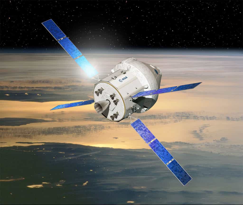 L'Orion-MPCV, véhicule des expéditions lointaines de la Nasa, utilisera un module de service fourni par l'Europe inspiré de celui de l'ATV. © D. Ducros, Esa