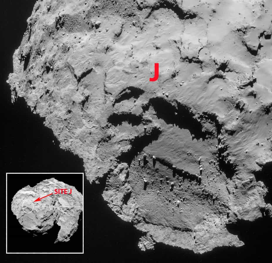 Le choix principal pour le site d'atterrissage de Philae sur la comète 67P/Churyumov-Gerasimenko. © Esa, Rosetta, Navcam