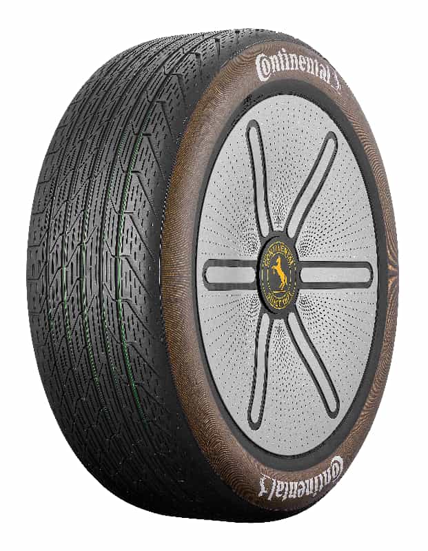 Le pneu Conti GreenConcept possède une bande roulement en caoutchouc naturel. © Continental