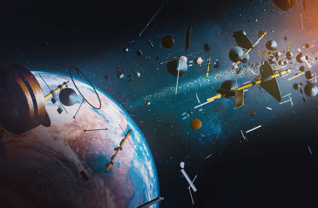 Nouvelle méthode pour s'attaquer aux débris spatiaux : le laser ! © OSORIOartist, Adobe Stock 
