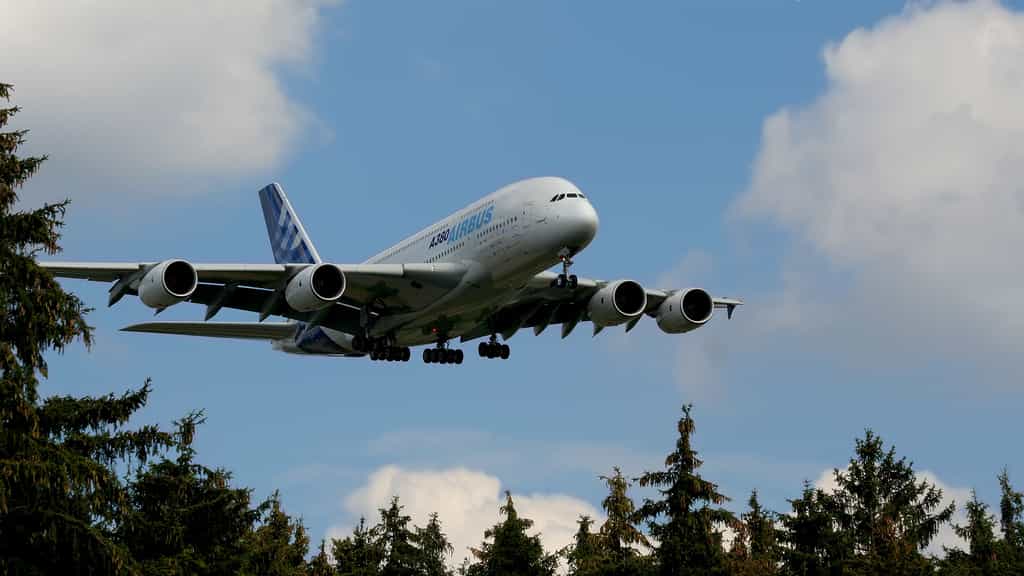 Photo de l'Airbus A380, l’un des plus gros avions civils de transport