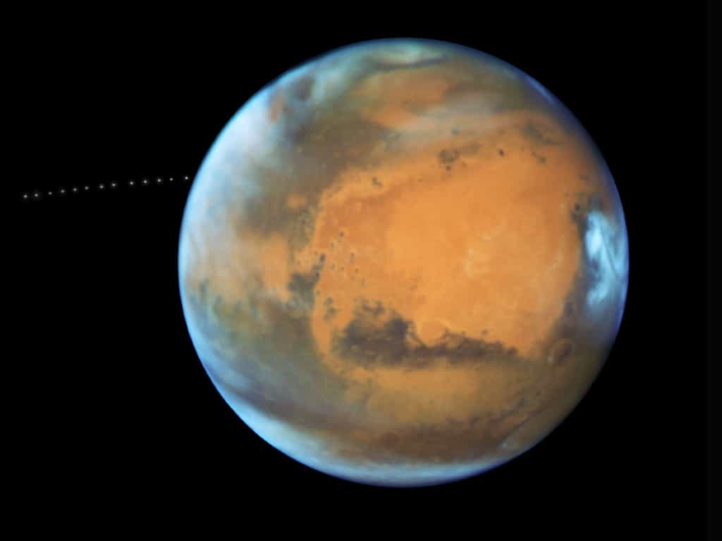 Mars et sa lune Phobos