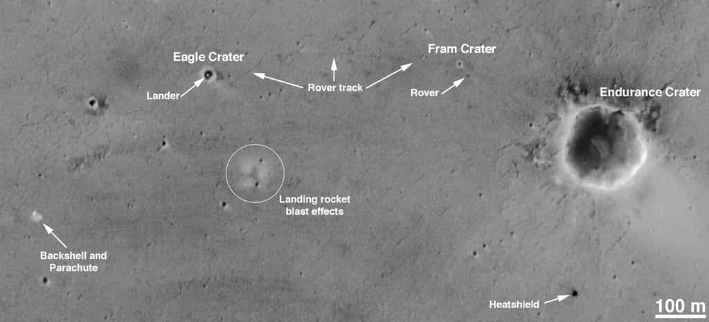 Le rover Opportunity vu depuis l'espace