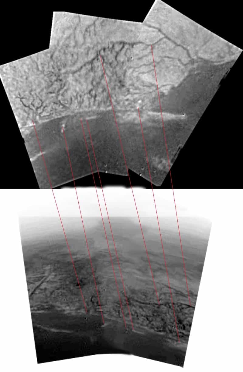 Titan : mosaïque et points de référence