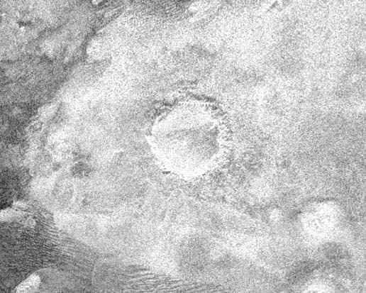 Image radar d'un cratère sur Titan