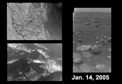 Images successives de Titan lors de la descente de Huygens