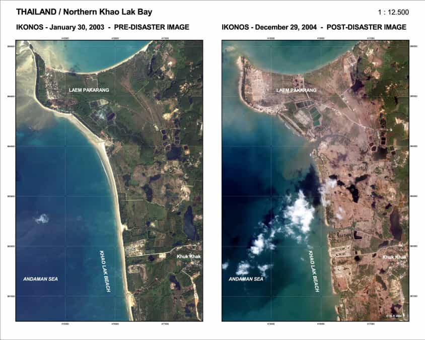 Baie de Khao Lak - Thaïlande : avant et après le Tsunami