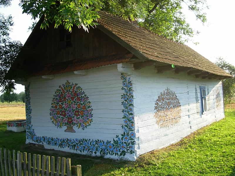 Maison peinte en Pologne