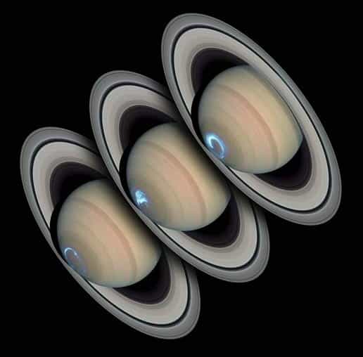 Des aurores polaires sur Saturne