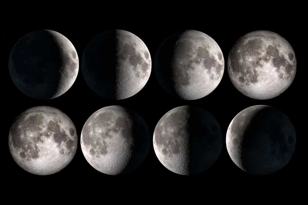 Les différentes phases de la Lune. © Delphotostock, fotolia