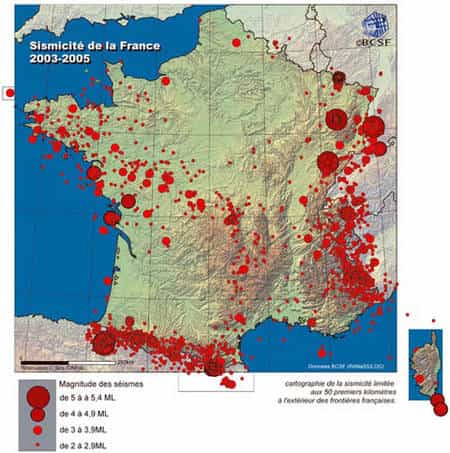 En France, une séismicité modérée mais non négligeable !