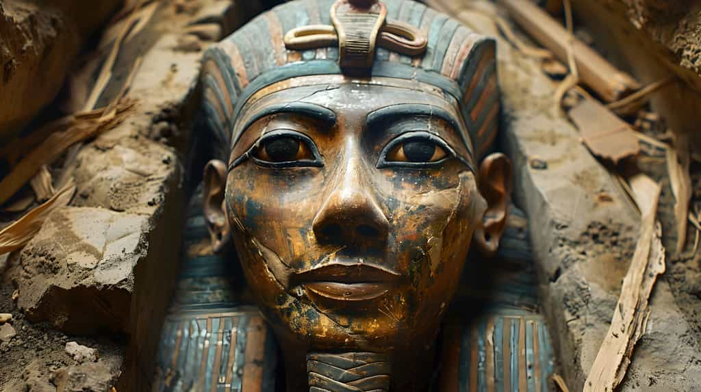 Un nouveau sarcophage a été découvert en Égypte (image générée par IA). © MrBeer, Adobe Stock