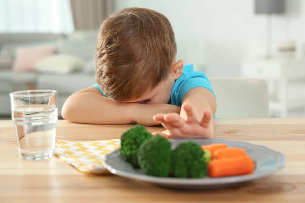Entre 18 mois et 6 ans, les enfants sont très nombreux à refuser certains aliments, notamment les légumes. © New Africa, Adobe Stock