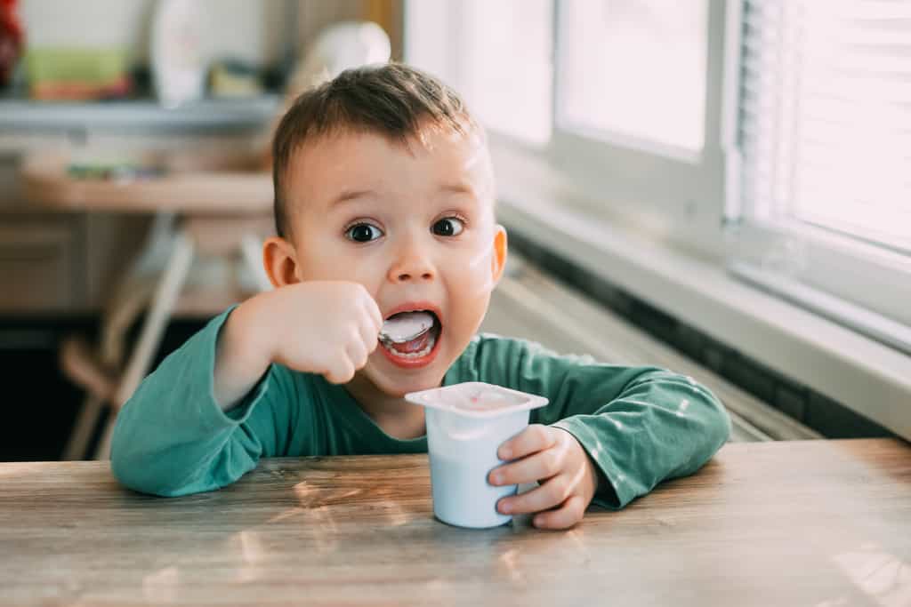 La consommation de produits laitiers, comme un yaourt ou un morceau de fromage, pourrait réduire le risque de voir apparaître des symptômes liés à l'asthme. © Komokvm, Adobe Stock