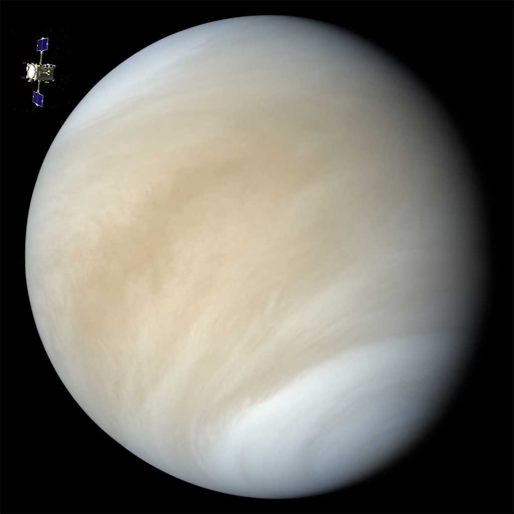Les observations d'Akatsuki aideront à mieux comprendre le fonctionnement de l'atmosphère de Vénus. Il s'agit de la première mission du Japon vers cette planète. © Jaxa, Nasa