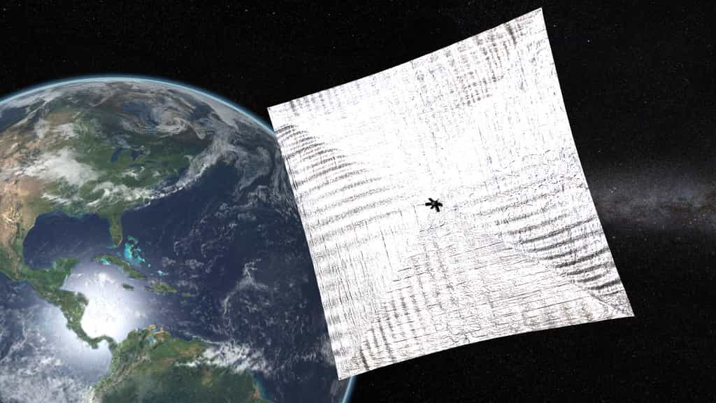 Illustration de LightSail 2 en orbite autour de la Terre. © The Planetary Society