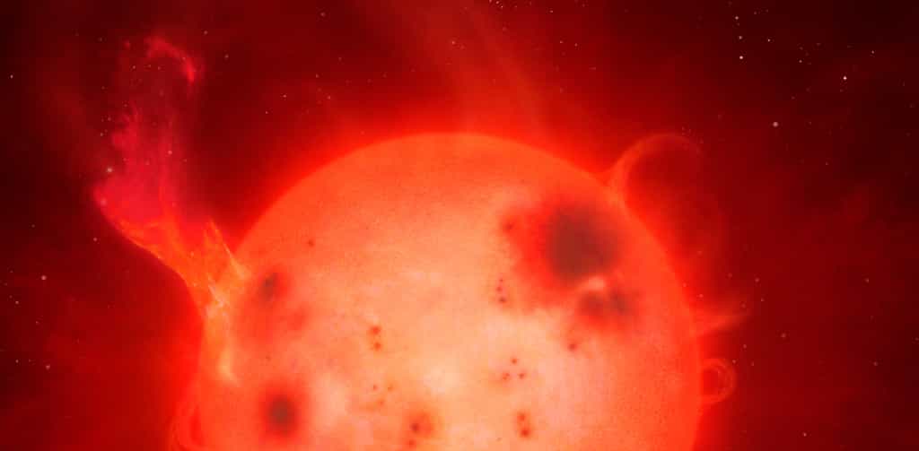 Les naines rouges sont des étoiles qui restent turbulentes durant des milliards d'années. © University of Warwick, Mark Garlick
