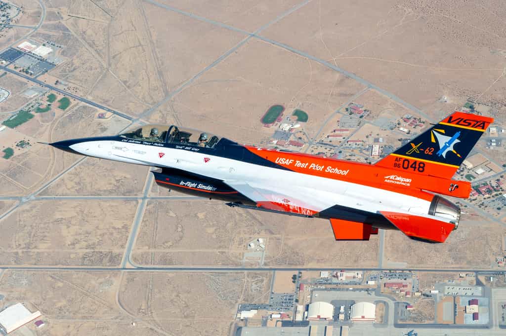 LE Vista X-62A est un avion de chasse reposant sur un F-16D modifié. © Kyle Brasier, US Air Force