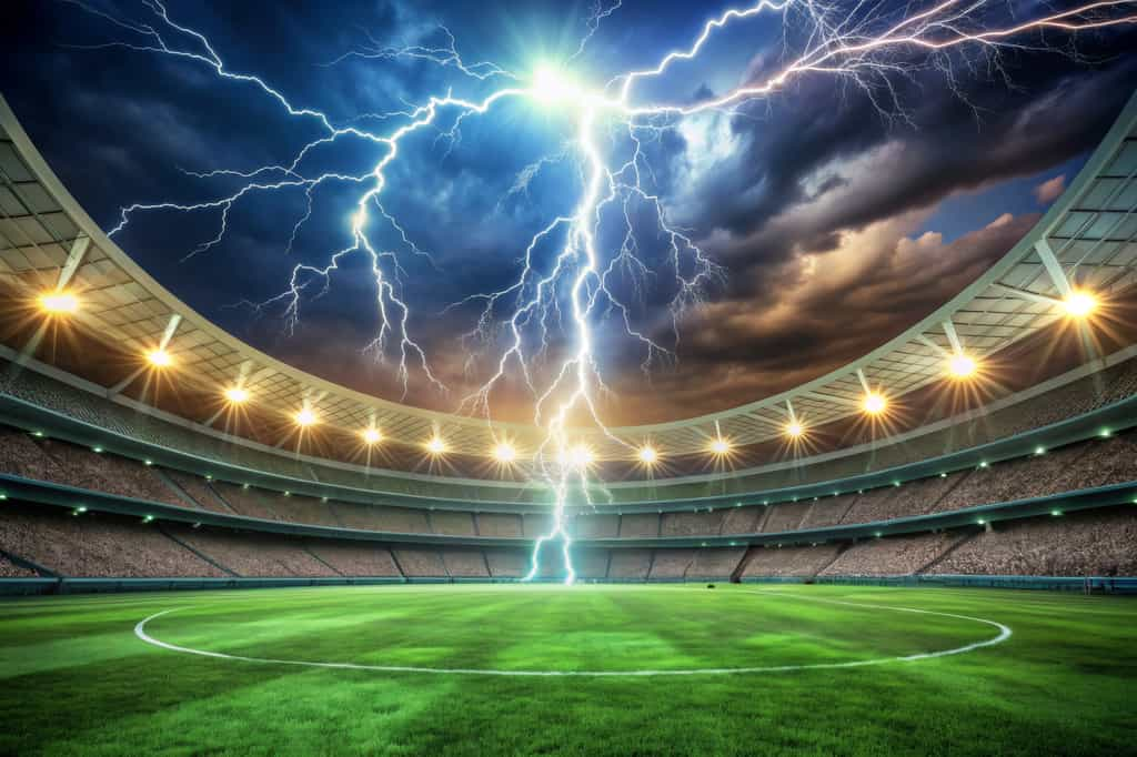 Le foot est un sport très à risque en cas d'orage et des accidents mortels se produisent chaque année. © Chaiyaporn, Adobe Stock