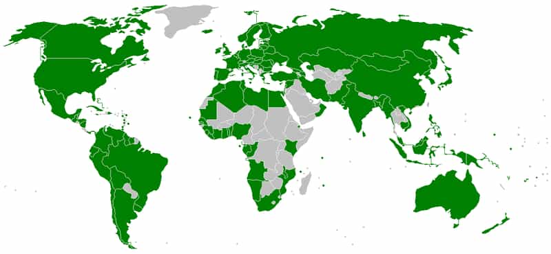Les pays signataires de la Convention Marpol 1973/1978 en 2008. © Jrockley, Wikimedia domaine public