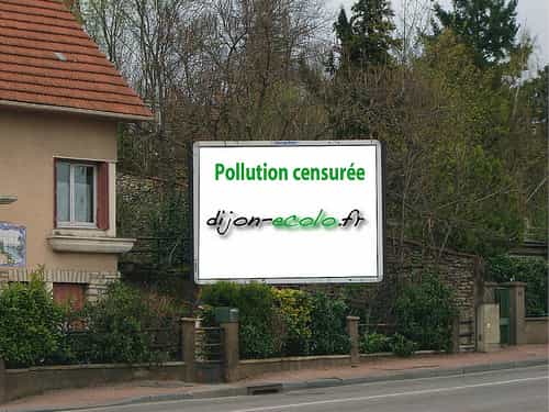 Photomontage réalisé dans le cadre d’une campagne de lutte contre la pollution visuelle. © dijon-ecolo.fr CC by-nc-sa 2.0