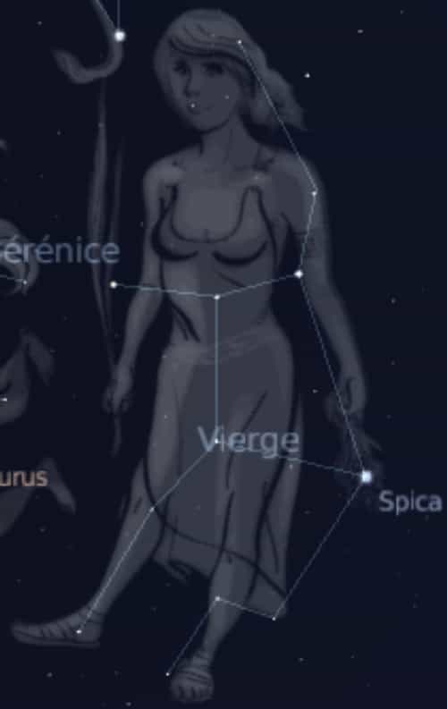 Spica dans la constellation de la Vierge 