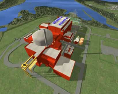 Image virtuelle du réacteur nucléaire EPR
(Crédits : Image & Process, AREVA NP)