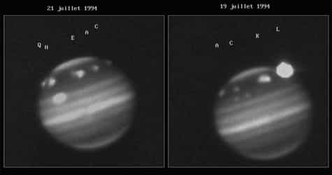Chute de SL9 sur Jupiter