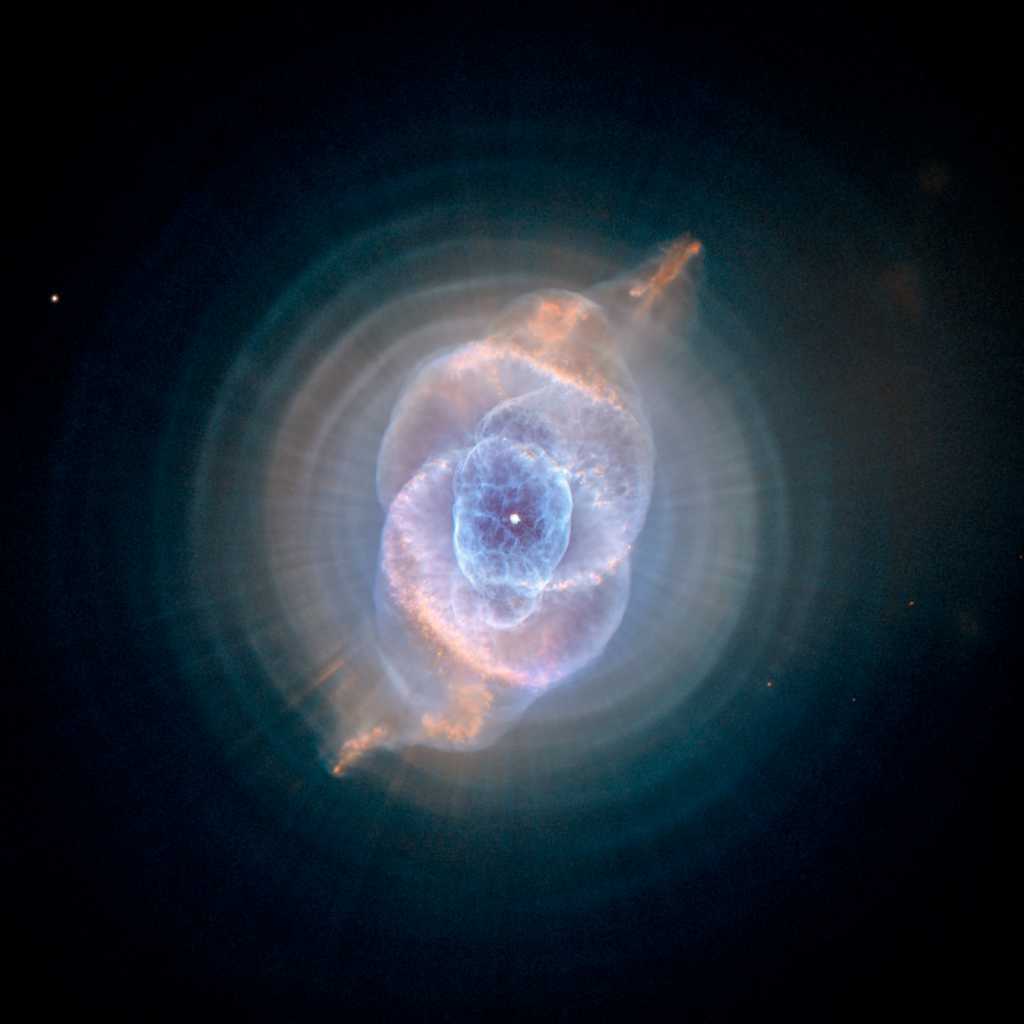 Nébuleuse de l'œil de Chat, photo prise par le télescope spatial Hubble grâce à la caméra de prospection avancée (ACS). © Nasa