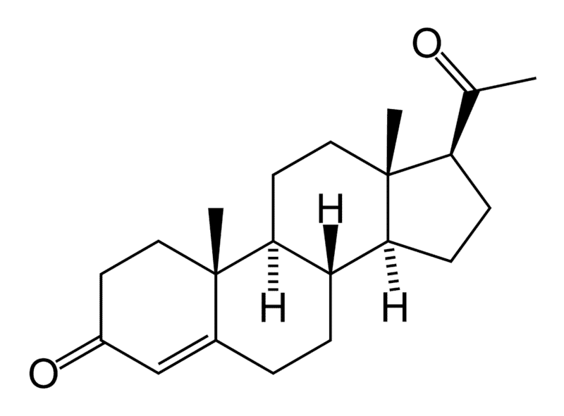 La progestérone est une hormone stéroïdienne. © Wikimedia, domaine public