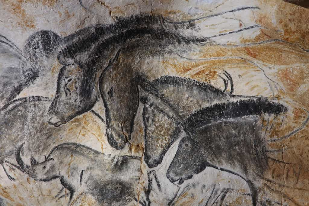 L'incroyable richesse de la grotte Chauvet n'a pas encore dévoilé tous ses secrets. Détail du panneau des chevaux. © Grotte Chauvet. Ministère de la Culture et de la Communication