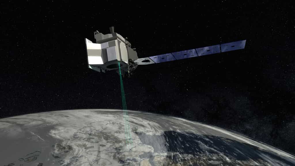 Illustration de IceSat-2, le nouveau satellite de la Nasa pour surveiller la fonte des glaces dans la cryosphère. © Nasa