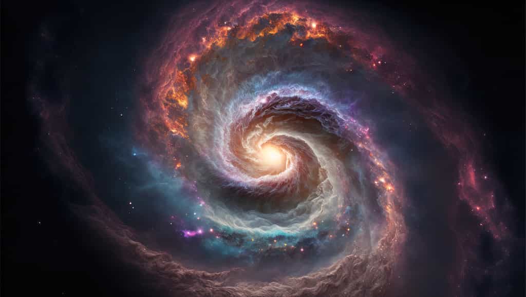 Illustration d'une galaxie spirale. © Julien, Adobe Stock