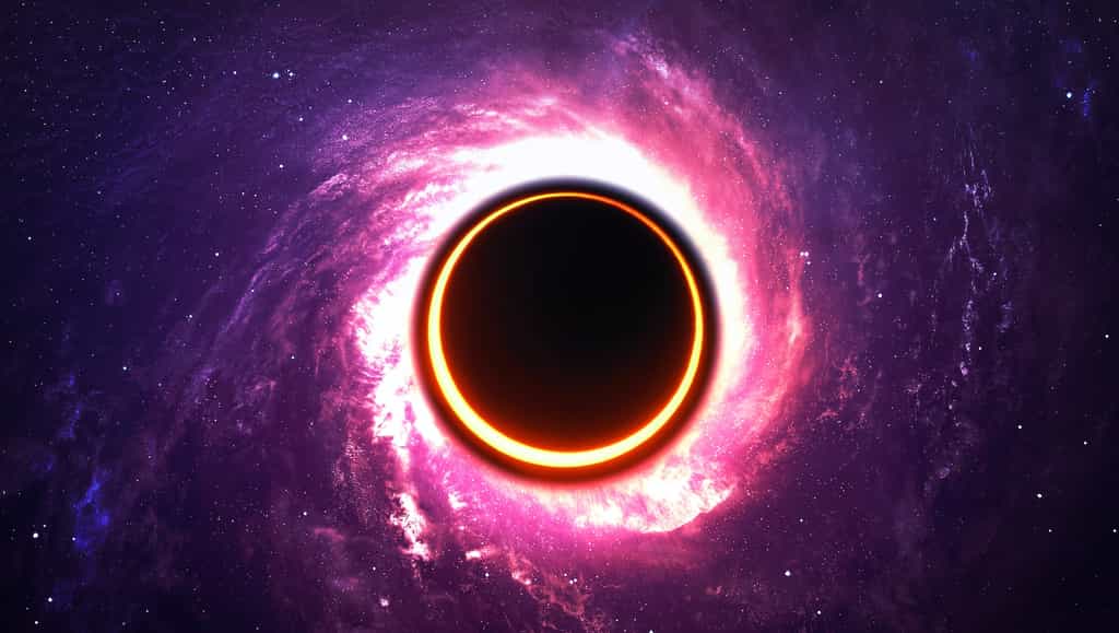 Illustration d'un trou noir géant. © Vadimsadovski, Adobe Stock
