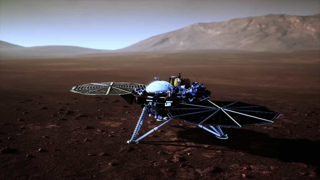 Illustration de l'atterrisseur InSight à la surface de Mars. © &nbsp;Anatolie, Adobe Stock