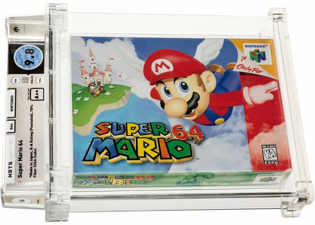 Une cartouche du jeu Super Mario 64 s’est vendue à plus de 1,5 million de dollars. © Heritage Auctions