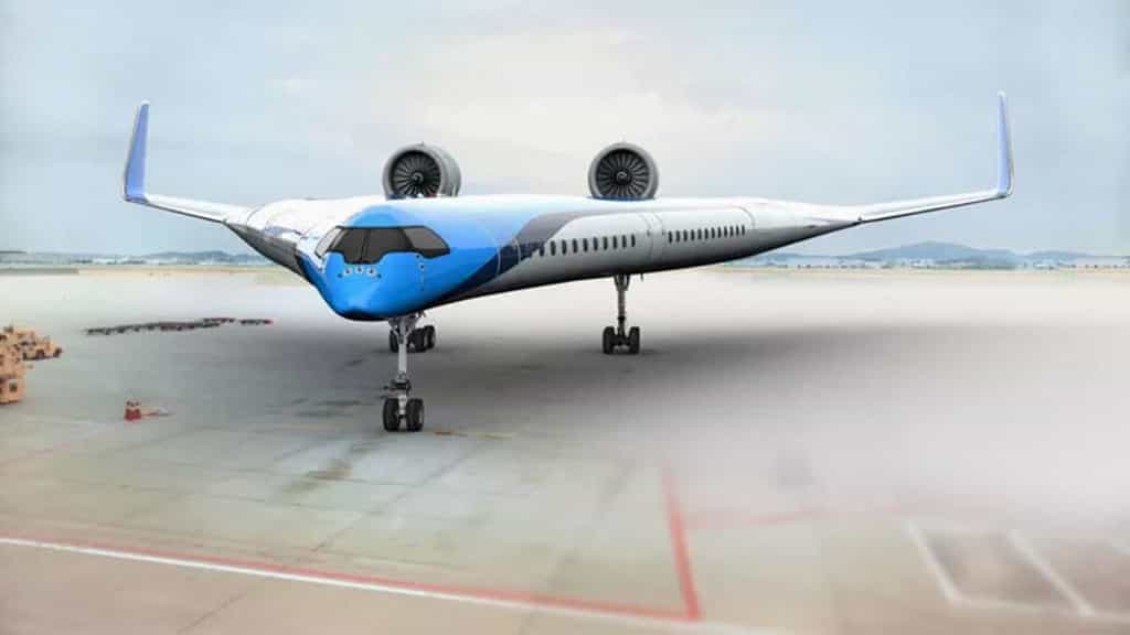 Le concept Flying-V soutenu par KLM est une aile volante dont l’envergure et la capacité d’emport ne diffèrent pas d'un A350-900 actuel. © KLM