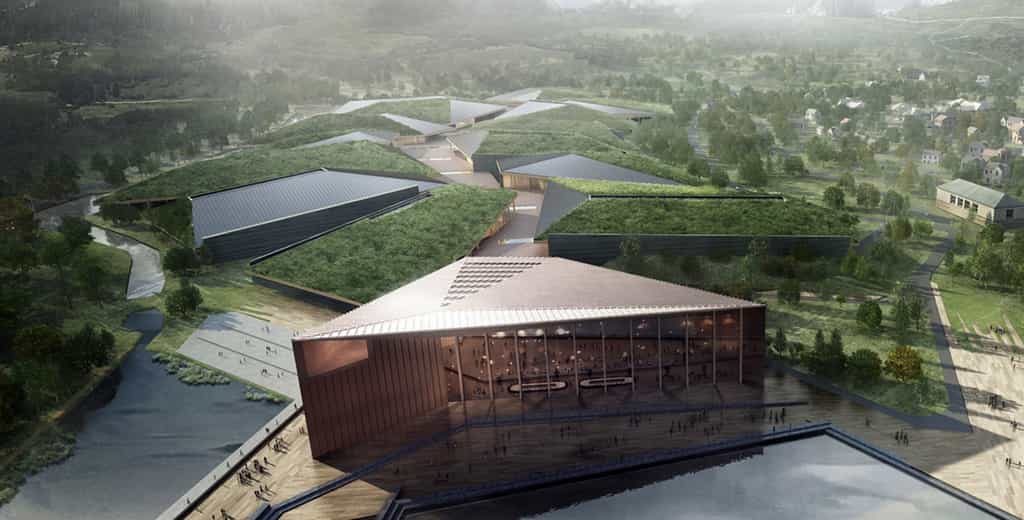 Cette représentation nous montre à quoi ressemblera le plus grand centre de données du monde implanté dans le nord de la Norvège. © Kolos, HDR