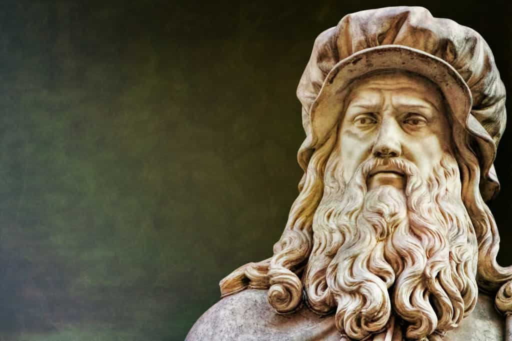 Sculpture de Léonard de Vinci à Florence. © ArTo, fotolia