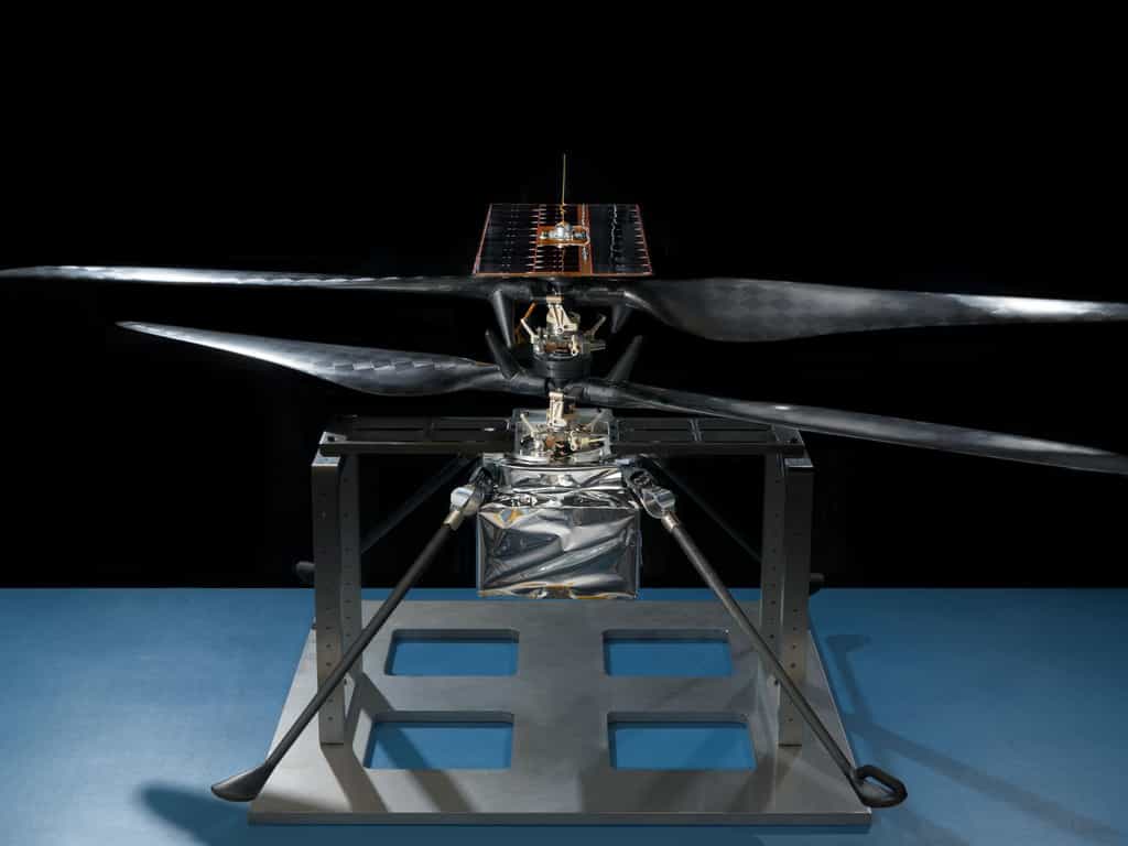 L’hélicoptère de la mission Mars 2020 le 14 février 2019 au Jet Propulsion Laboratory (JPL), en Californie. © Nasa/JPL-Caltech 