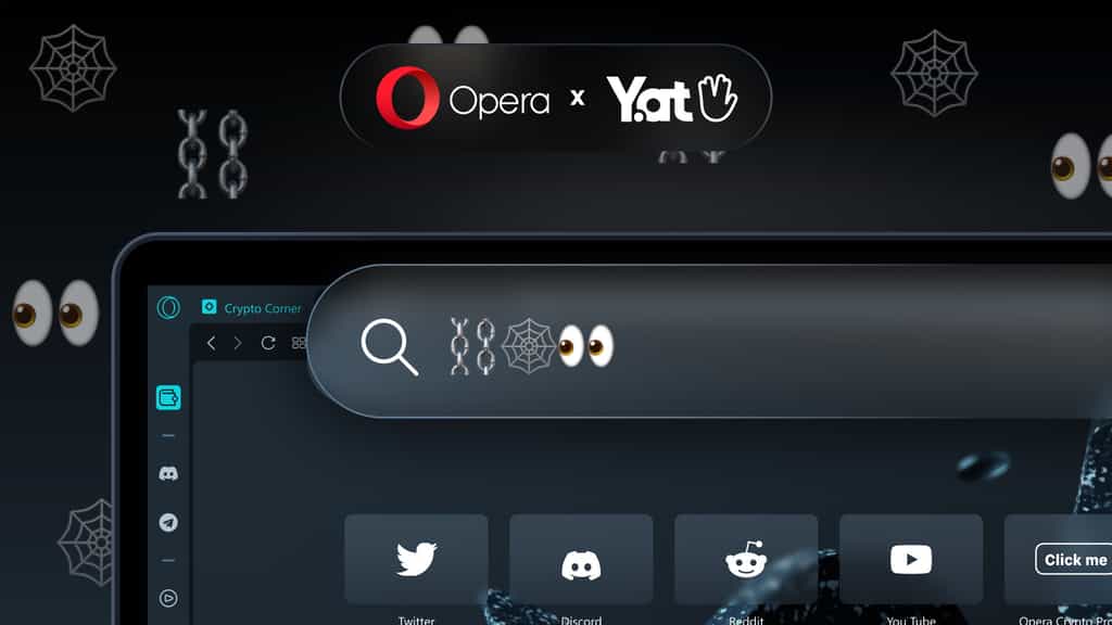 Opera permet désormais de saisir des adresses uniquement composées d’emojis. © Opera