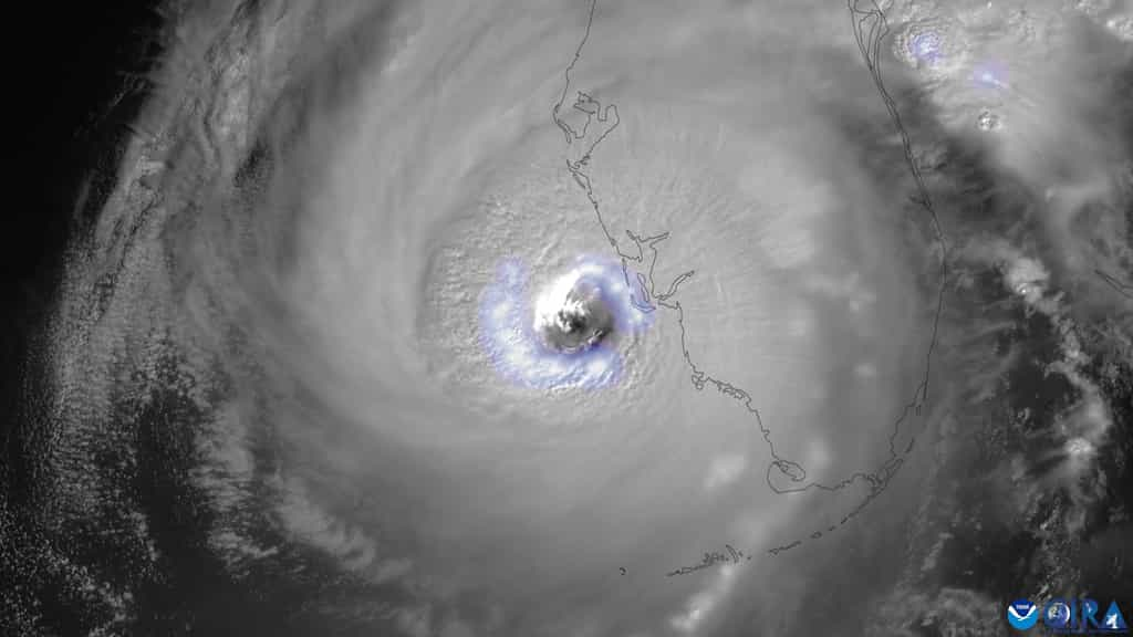 L'ouragan Milton en train de frapper la Floride. © CIRA, NOAA