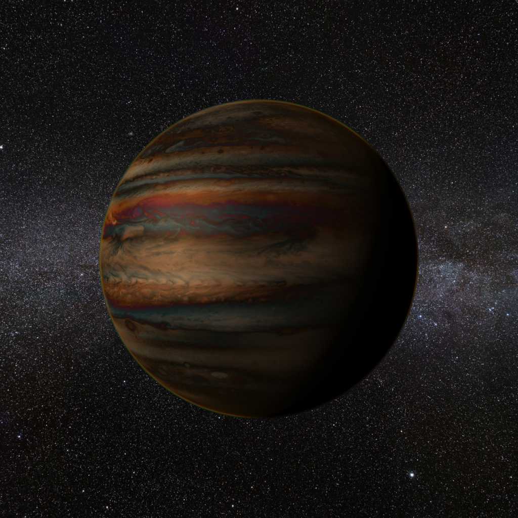 Vue d'artiste d'un Jupiter chaud. Si les premières exoplanètes découvertes étaient des géantes gazeuses plusieurs fois plus massives que Jupiter, aujourd'hui, la détection de planètes telluriques se densifie. © Scientific Exoplanet Renderer
